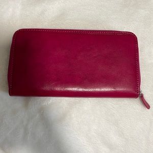 Italian leather wallet pink